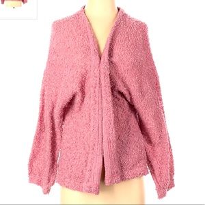 Pink Fuzzy/ Textured Cardigan